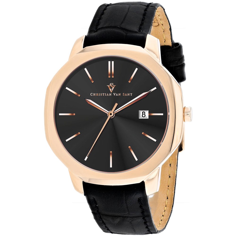 Christian Van Sant Men’s Octavius Slim Black Dial Watch 7150727430204