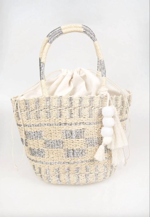 Women’s Summertime Tote Bag In Silver / Beige