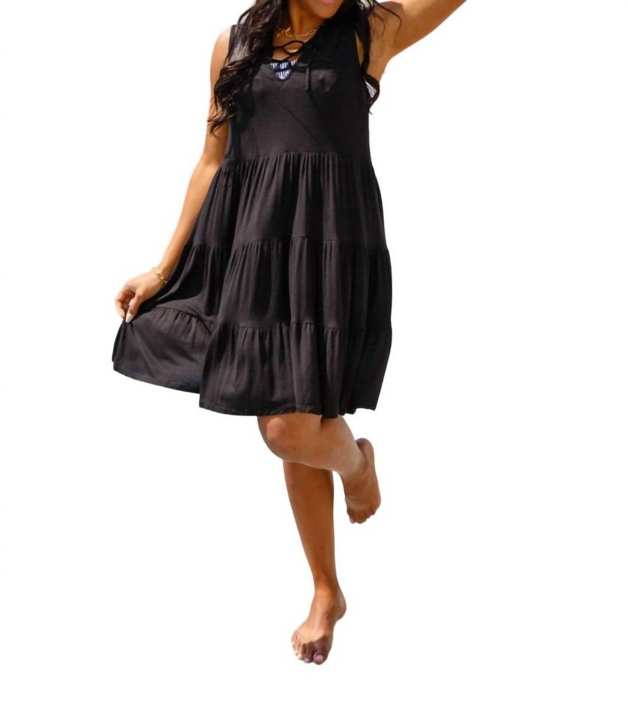 Sunday Supper Tiered Dress In Black 7732448493628