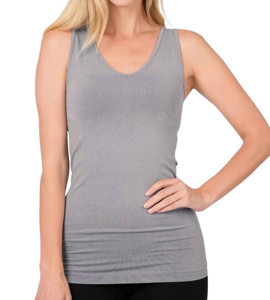 Standard Issue Seamless Longline Tank In Heather Grey 7732448886844
