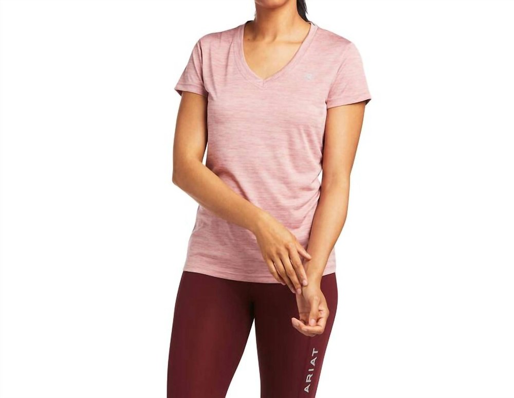 Laguna V-Neck Short Sleeve Top In Antique Rubia