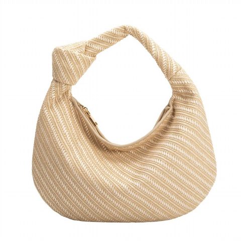 Cher Raffia Shoulder Bag In Natural