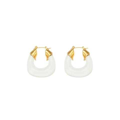Elanor Hoops Earrings In White