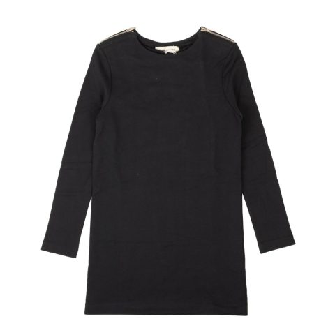 Navy Blue Shoulder Zip Sweater Dress
