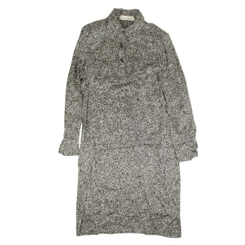 Women’s Black And White Long Sleeve Midi Shirt Dress