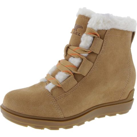 Faux Fur Lined Leather Ankle Boots