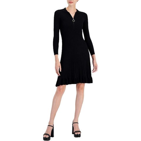 Petites Ribbed Rayon Sweaterdress