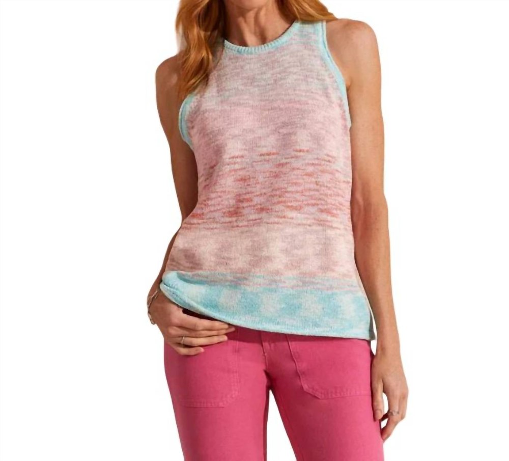 Sleeveless Scoop Sweater Tank In Pastel