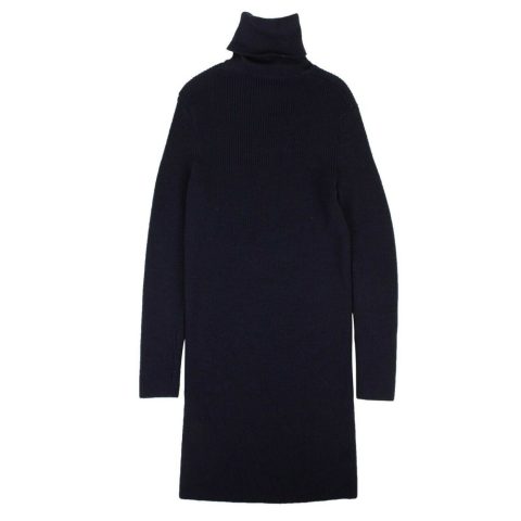 Navy Blue Wool Turtle Neck Dress