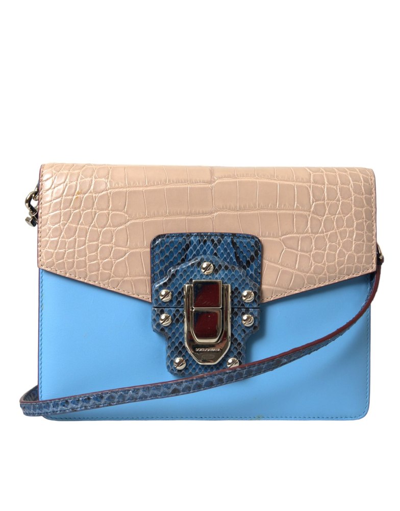 Dolce & Gabbana blue Exotic Leather LUCIA Crossbody Purse Women’s Bag (Pre-Owned) 7732458651708