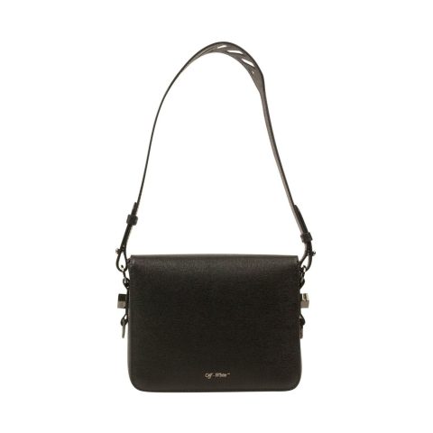 Black And White Leather Flap Bag