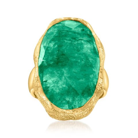Ross-Simons Emerald Ring in 18kt Gold Over Sterling