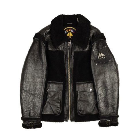 Men’s Black Leather Logo Dufresne Jacket