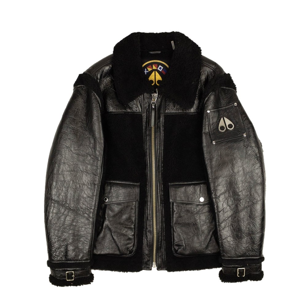 Men’s Black Leather Logo Dufresne Jacket