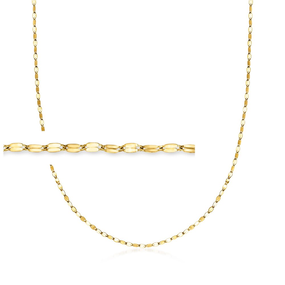 Ross-Simons Italian 1.5mm 18kt Yellow Gold Lumachina-Chain Necklace 7151053045820
