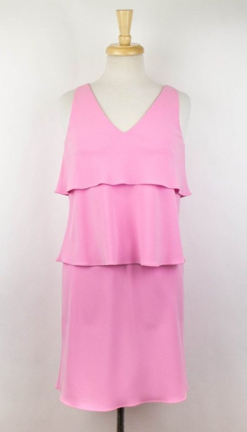 MOSCHINO BOUTIQUE Women’s Pink Sleeveless Ruffled Tiered Dress