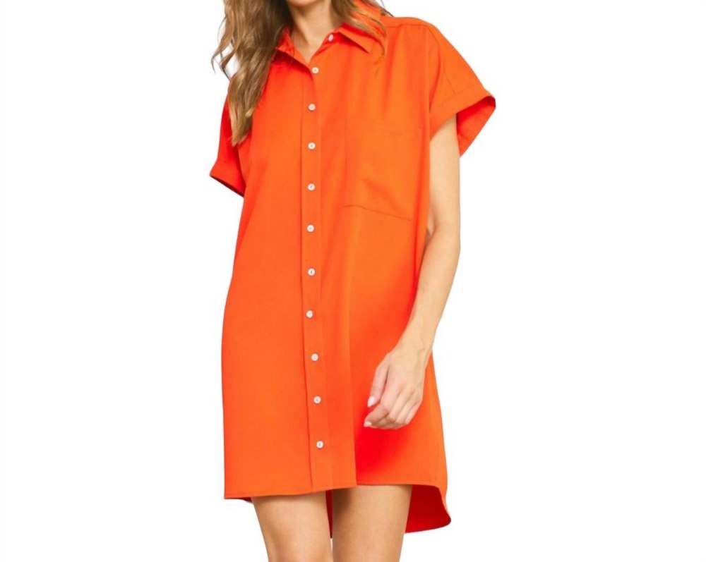 Tell Me About It Shirt Dress In Red