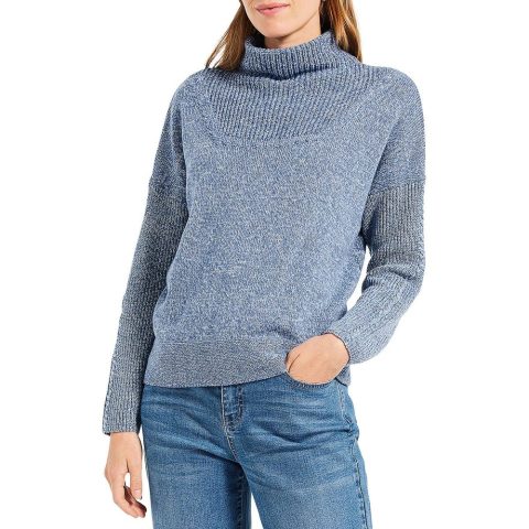 Mix Stitch Mock Neck Pullover Sweater