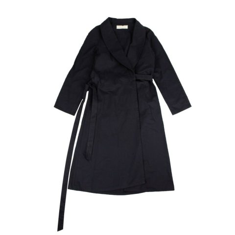 Navy Blue Belted Wrap Dress