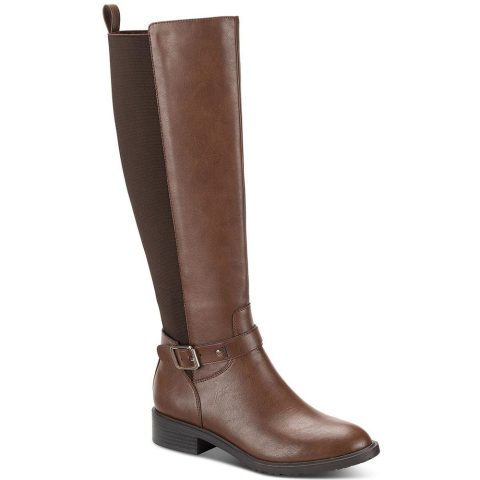Valenciaa Zipper Faux Leather Knee-High Boots