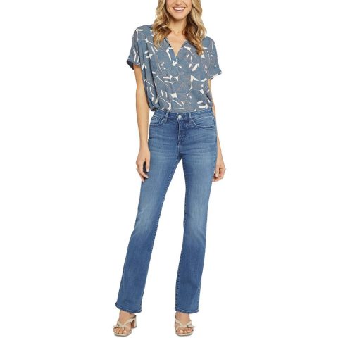 Marilyn Tencel Blend Mid Rise Straight Leg Jeans