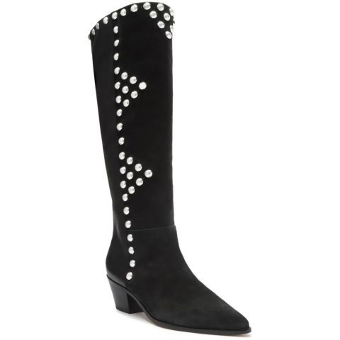 Bota Studded Suede Knee-High Boots