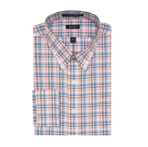 Men’s Tailored Fit Shirt In Pink/blue/grey 7732466188348