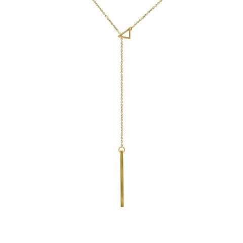14k Gold Plated Triangle Lariat Necklace