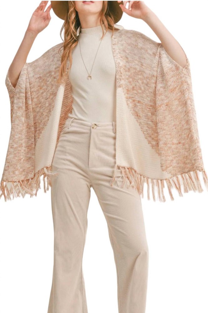 New Energy Fringe Cardigan In Ivory Ginger 7732471103548