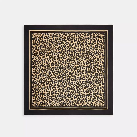 Coach Outlet Cheetah Print Silk Square Scarf