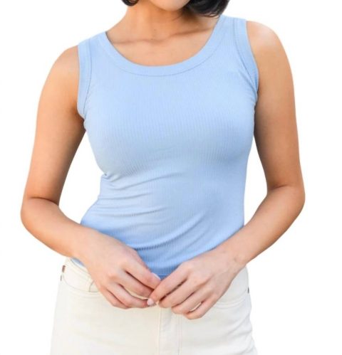Just One More Ribbed Tank In Light Blue 7732474871868