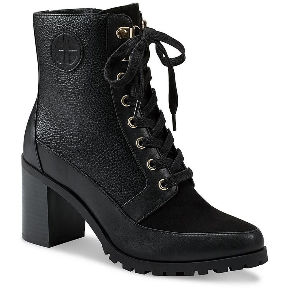 Keegann Faux Leather Pointed Toe Combat & Lace-Up Boots