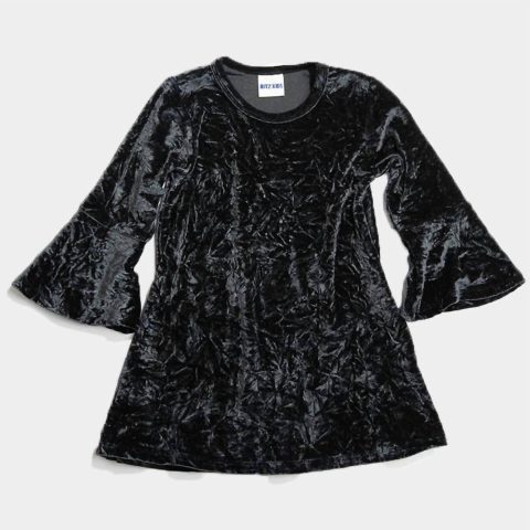 Girl’s Crushed Velvet Dress In Black