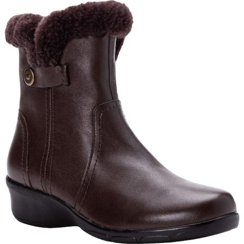 Waylynn Leather Mid Wedge Ankle Boots