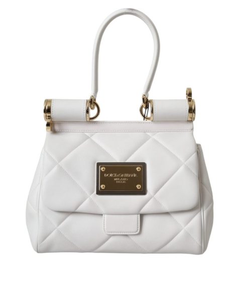 Dolce & Gabbana Calf Leather 90’s SICILY Shoulder Satchel Women’s Bag (Pre-Owned) 7732477657148