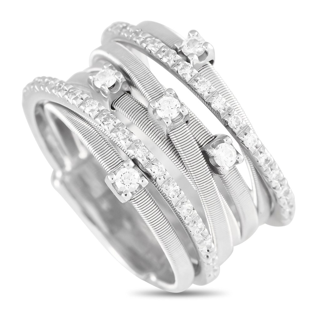 Marco Bicego Goa 18K White Gold 0.40ct Diamond Multi-Band Ring MB01-090424