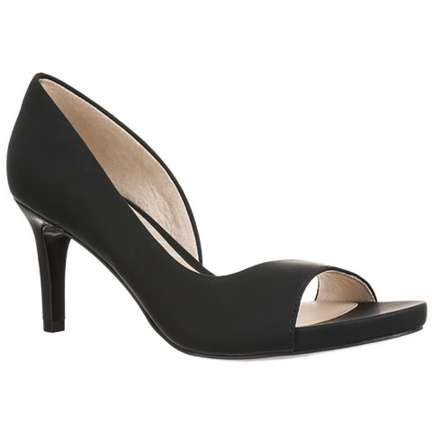 Mantra Faux Leather Open Toe D’Orsay Heels
