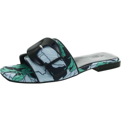 Naomi 2 Buckle Woven Slide Sandals