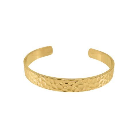 Tarnish Resistant 14k Gold plated Hammered Cuff Bracelet