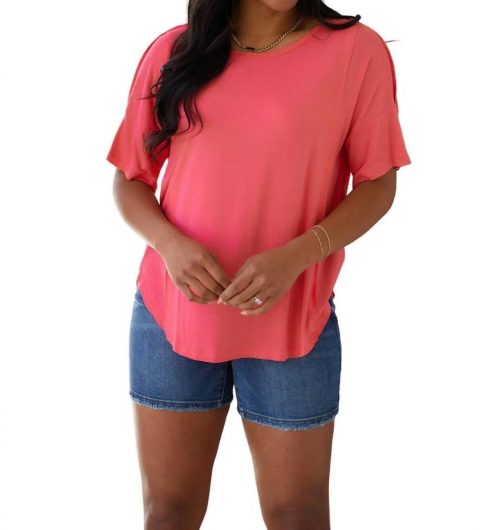 Always Mine Scoop Neck Top In Pink 7732486340668