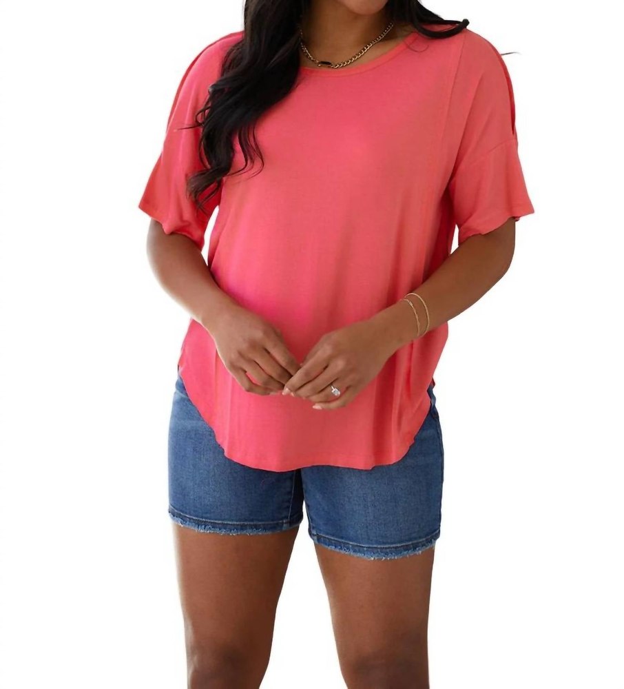 Always Mine Scoop Neck Top In Pink 7732486340668