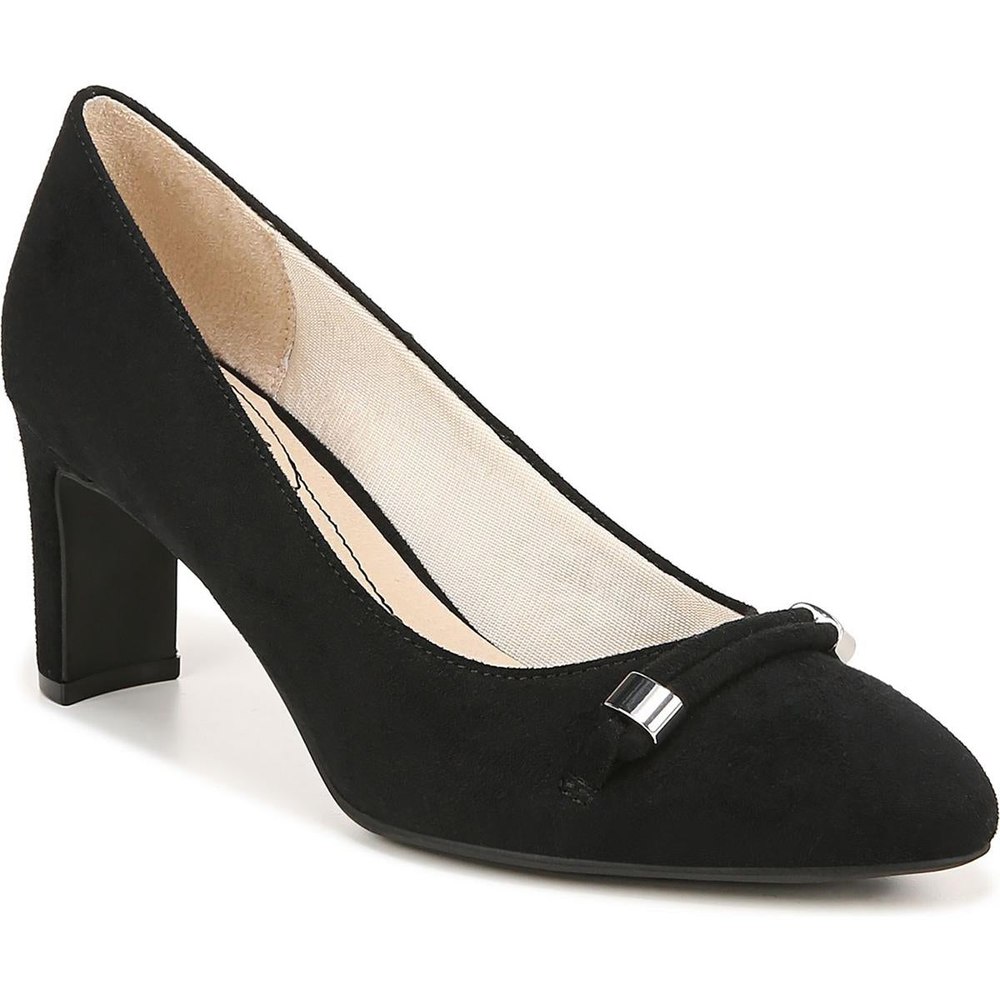Block Heel Round Toe Pumps