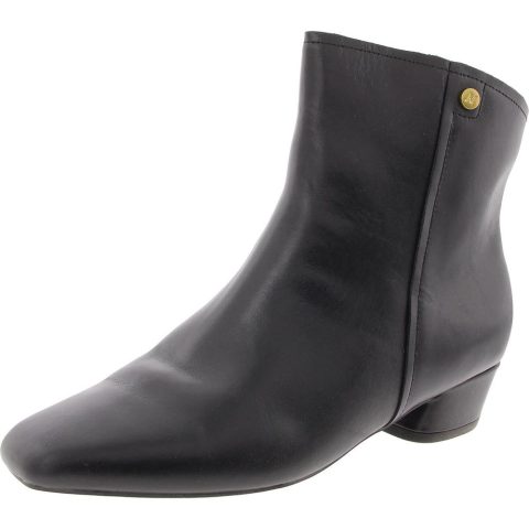 Raffee Leather Square Toe Booties