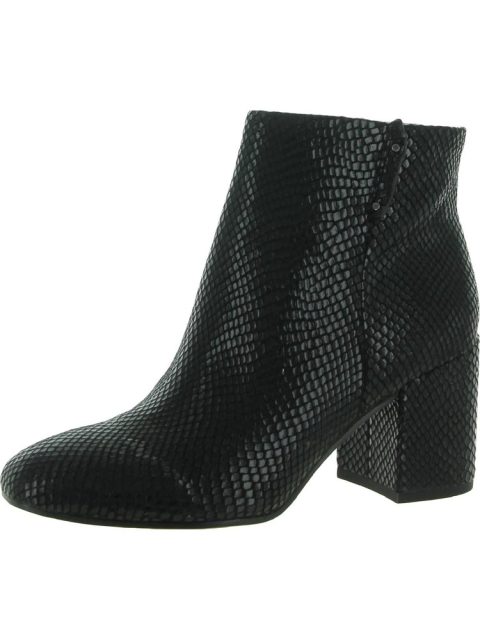 Tenton Womens Snake Print Dress Ankle Boots