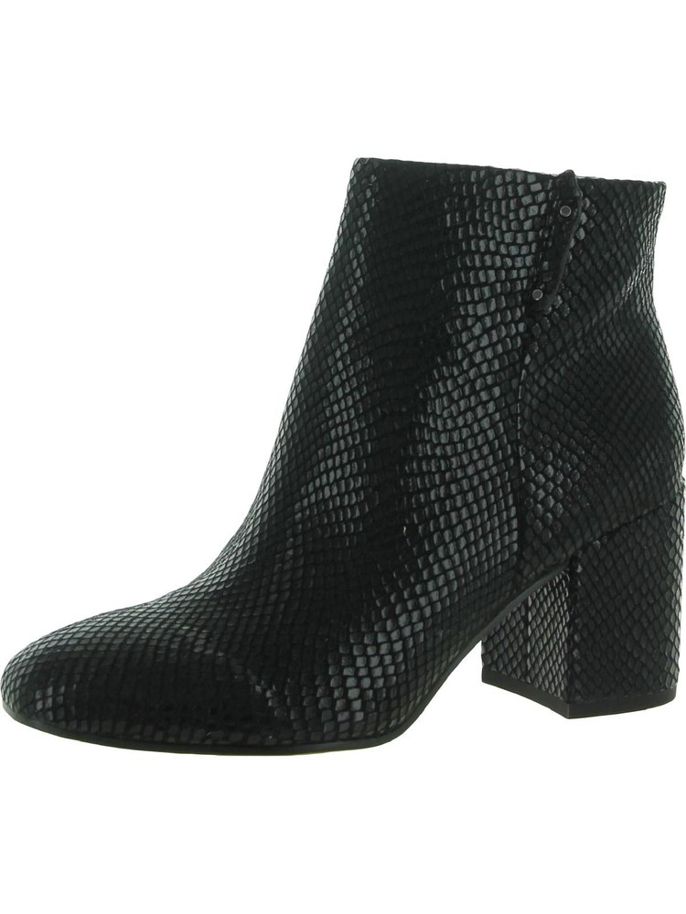 Tenton Womens Snake Print Dress Ankle Boots