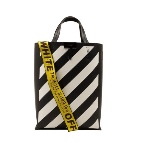 White And Black Diag Tote Bag