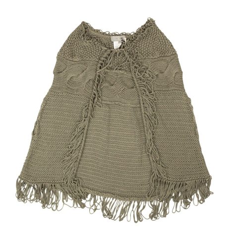 Women’s Gray Linen Blend Cable Knitted Drape
