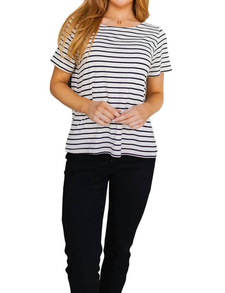 You’re My Sweetheart Striped Top In White/black 7732495024188