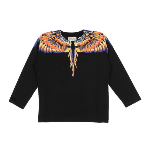 Children’s Black Multi Tempura Long Sleeve Wings T-Shirt