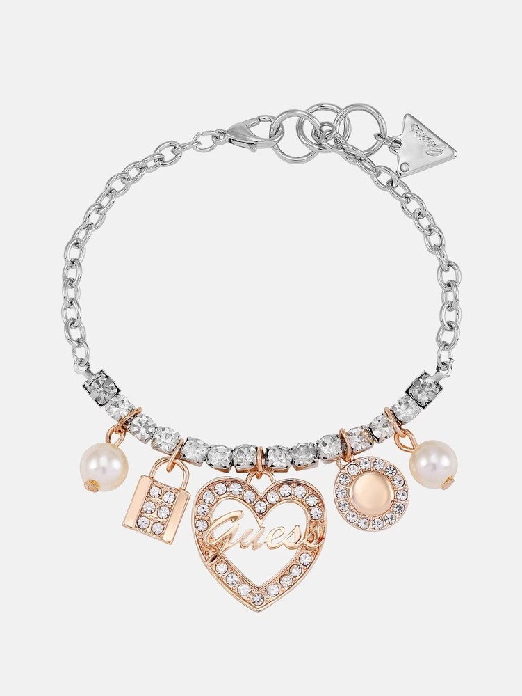 Mixed-Tone Logo Heart Bracelet Box Set